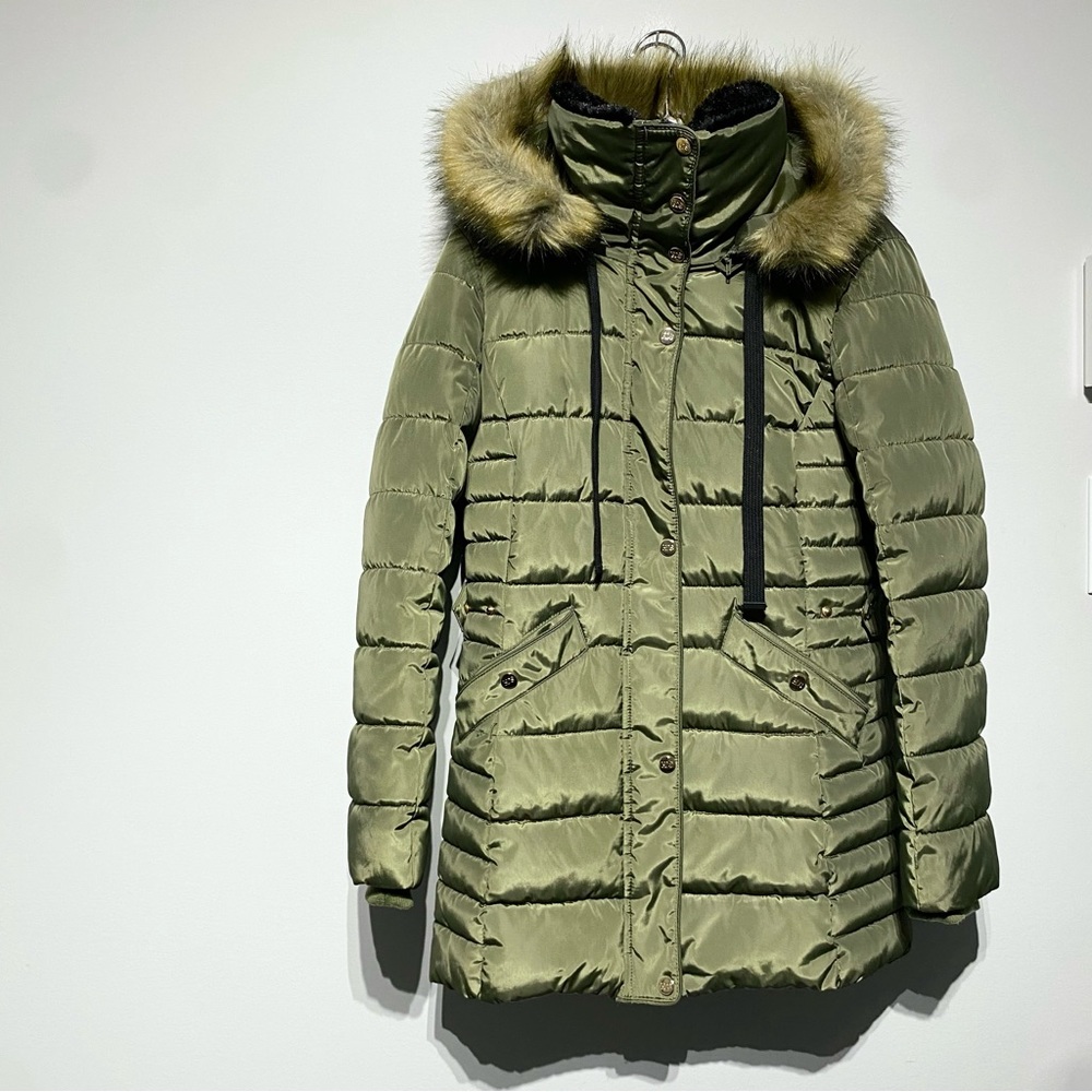 FDS Faux Fur Hooded Parka Jacket / Army Green / XXS